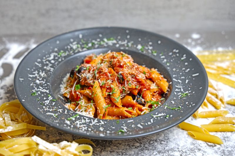Penne Arrabiata spicy tomato pasta