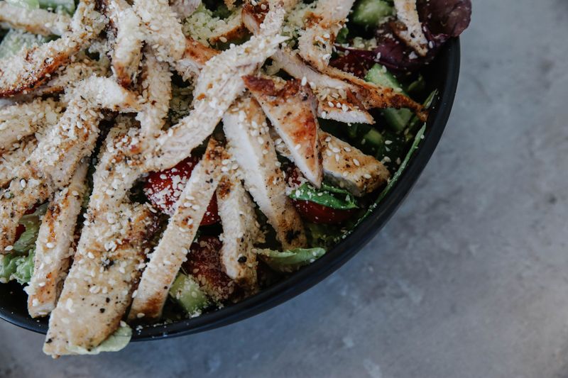 Grilled Chicken Salad with avocado and greens